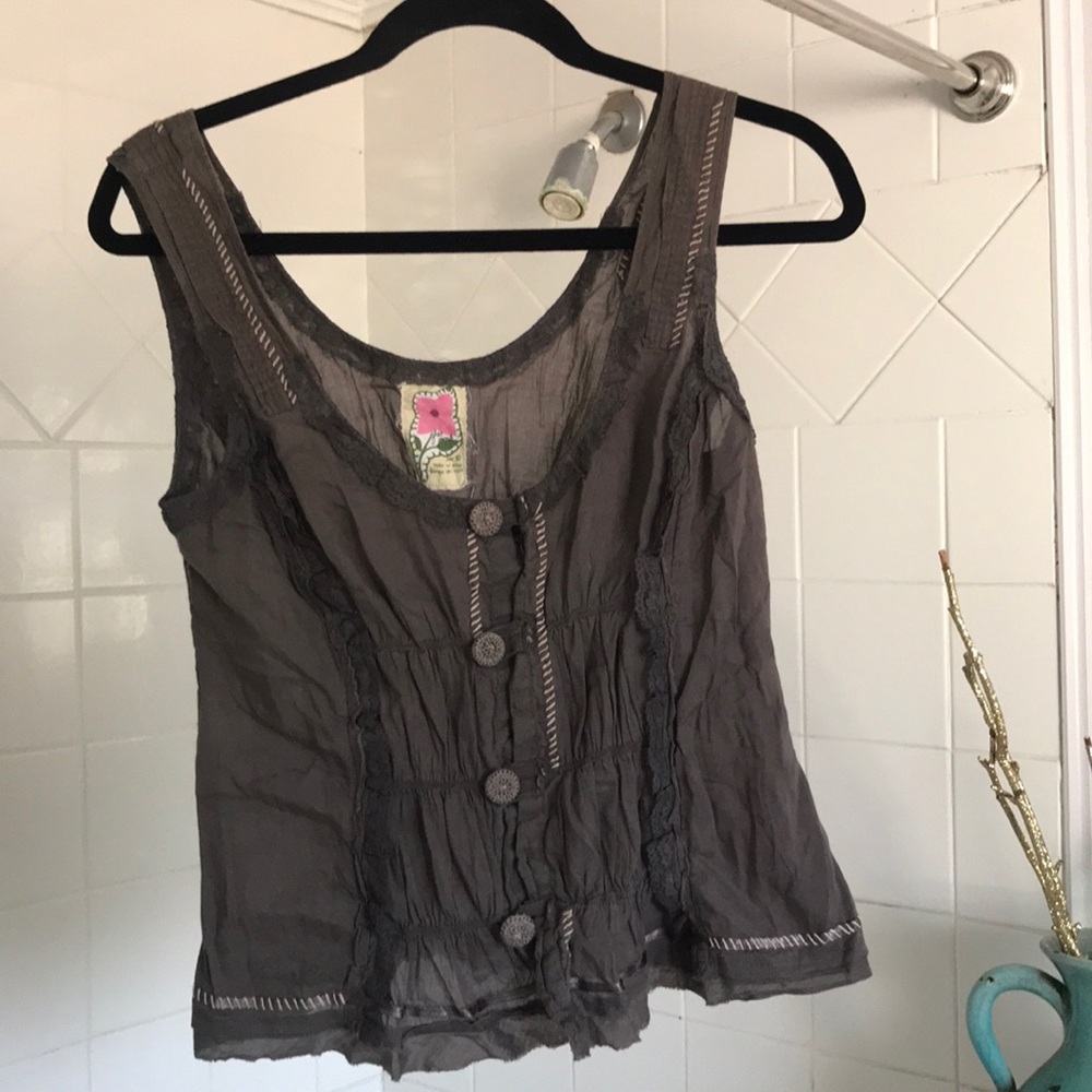 Free People Romantic Sleeve-less Top